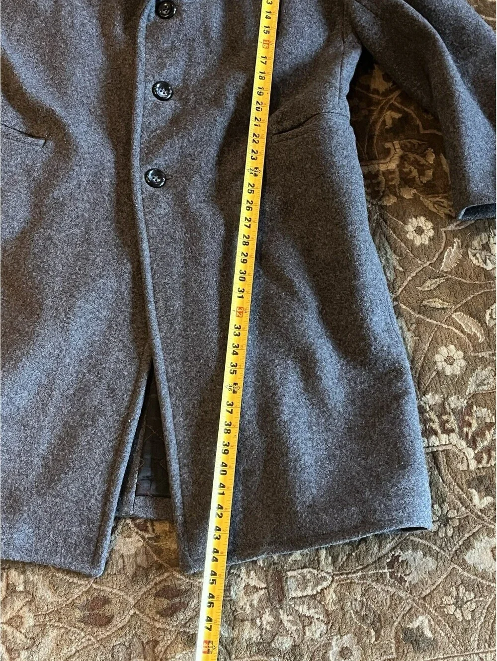 Vintage DDR East German VEB Gray Wool Blend Long Overcoat Men’s M/L